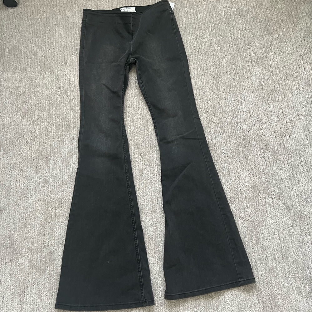 Free People Flare Bell Bottoms Gray Waist 28 Elastic Women (New with Tag)